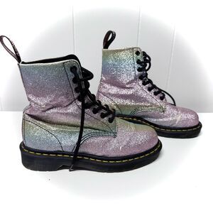 Dr. Martens 1460 Pascal Rainbow Glitter Boots Size 6